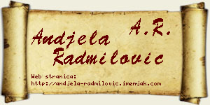 Anđela Radmilović vizit kartica